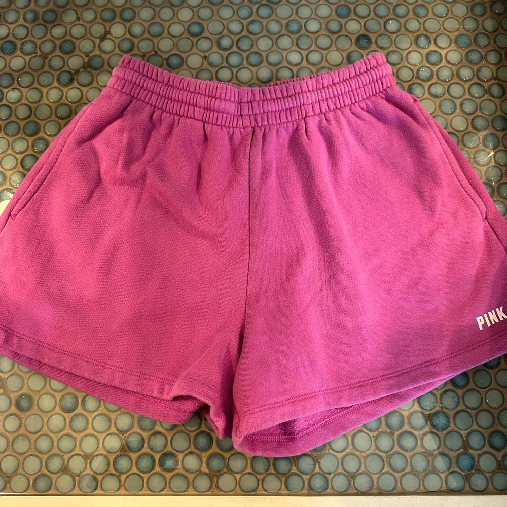 PINK Victoria's Secret Women's Fleece Shorts - Pink/Magenta